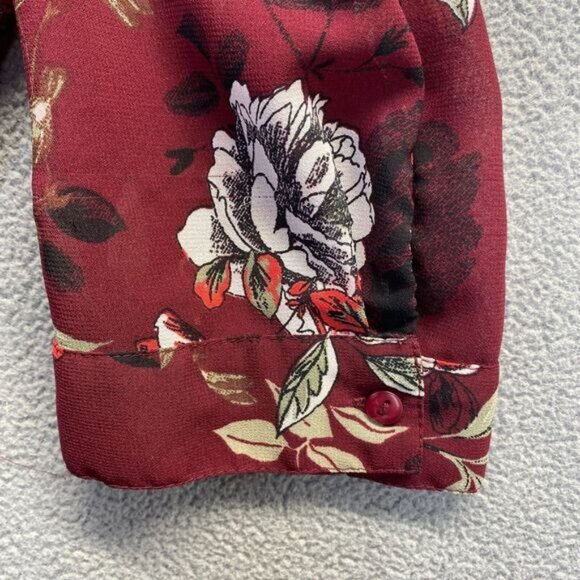 American Rag Tunic Blouse Top Womens Large  Red/Brown Floral Pattern 3/4 Sleeve - Picture 12 of 12